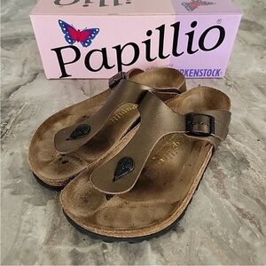 Papillio Birkenstock Gizeh Sandals Womens US 7 EUR 38 Brown Burlap Comfort Thong